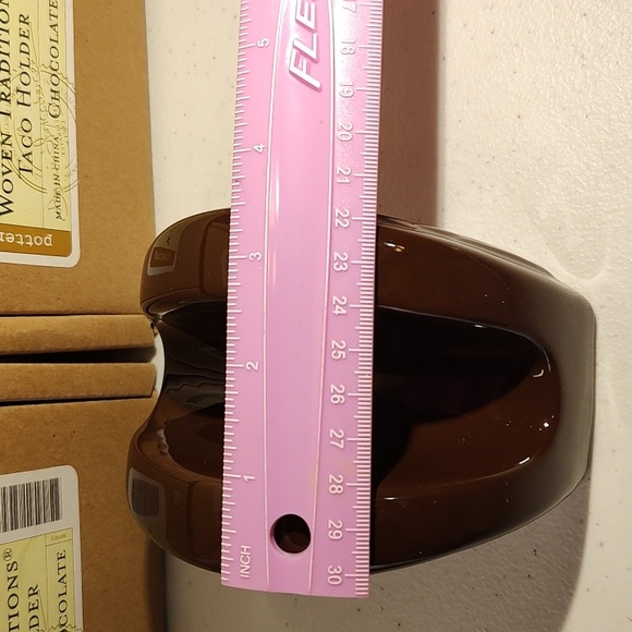 Lot Of 3 Longaberger Chocolate Brown Woven Traditions Taco Holders New In Boxes - Picture 7 of 7